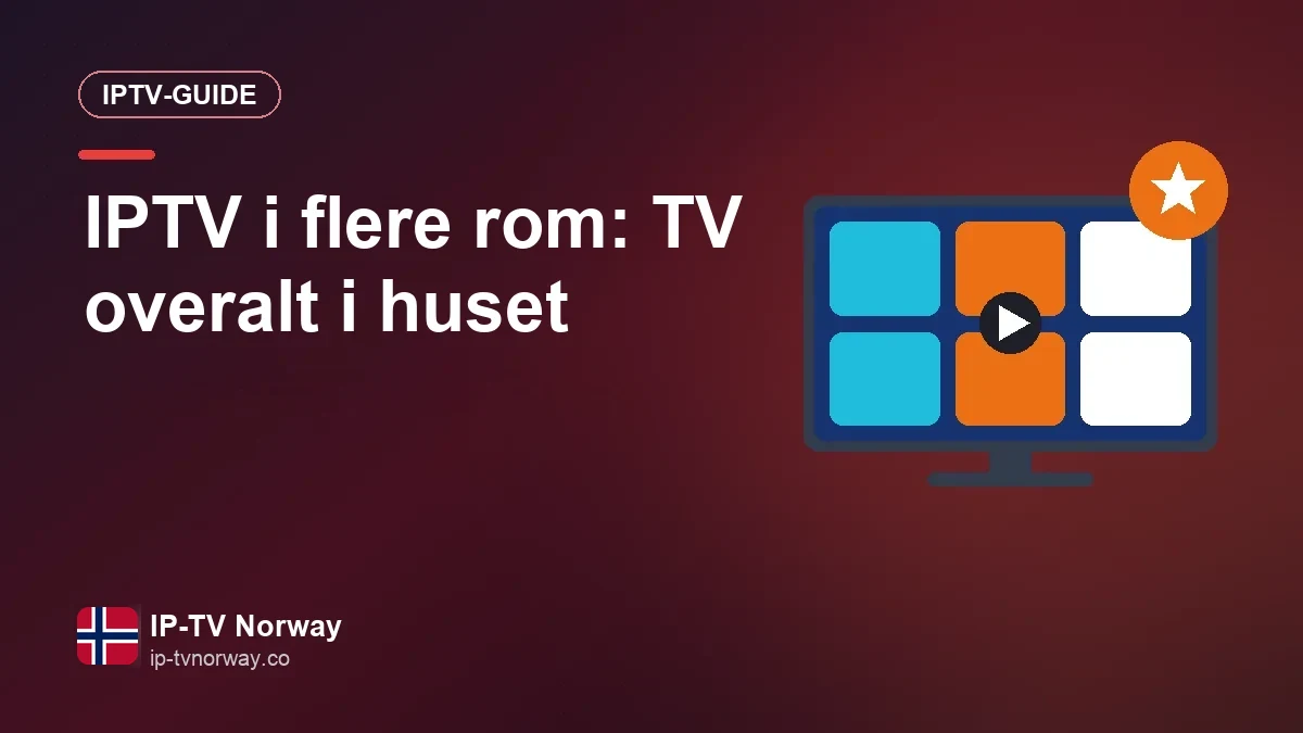 Flere TV-er i ulike rom som viser IPTV