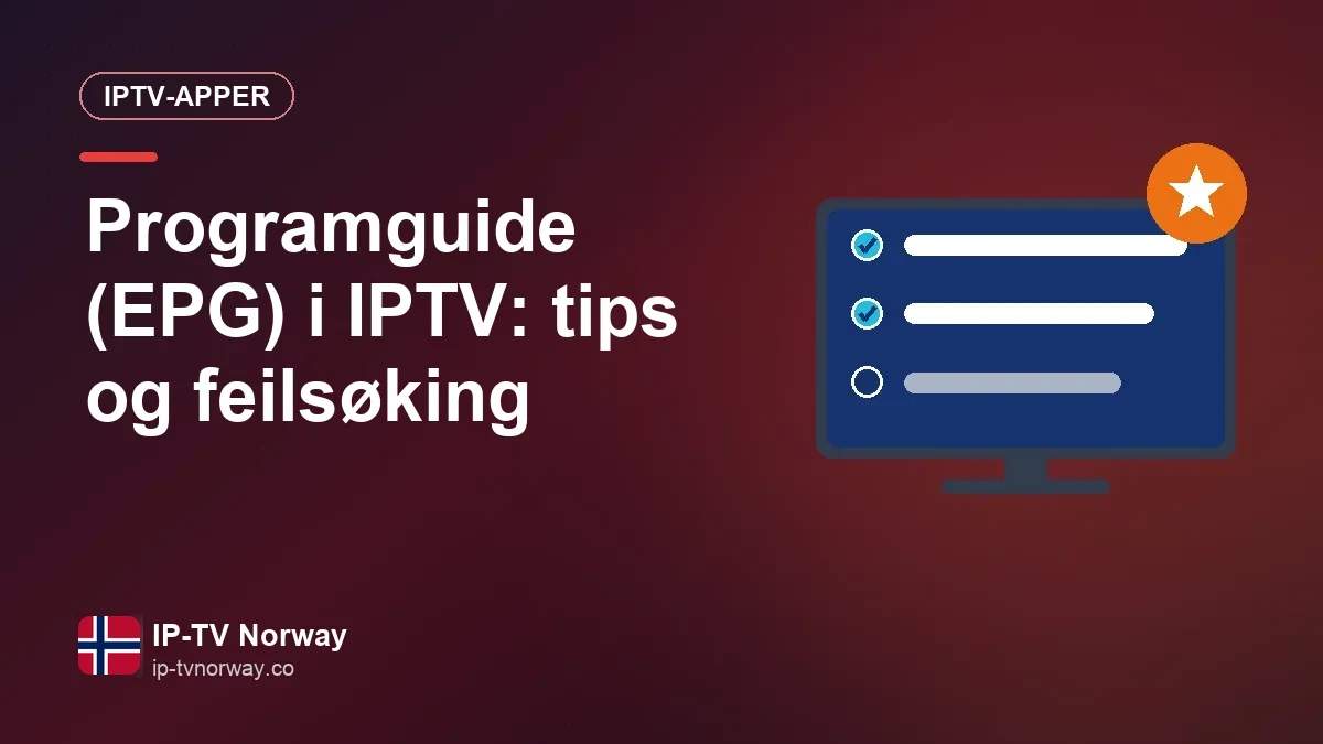 Programguide (EPG) vist i en IPTV-app på TV-skjermen